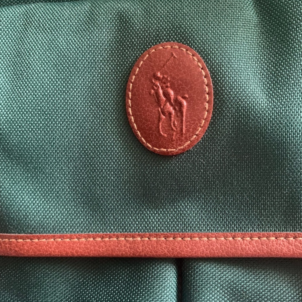 Vintage Ralph Lauran Polo Green Canvas and Leather Duffle Bag - Picture 5 of 8